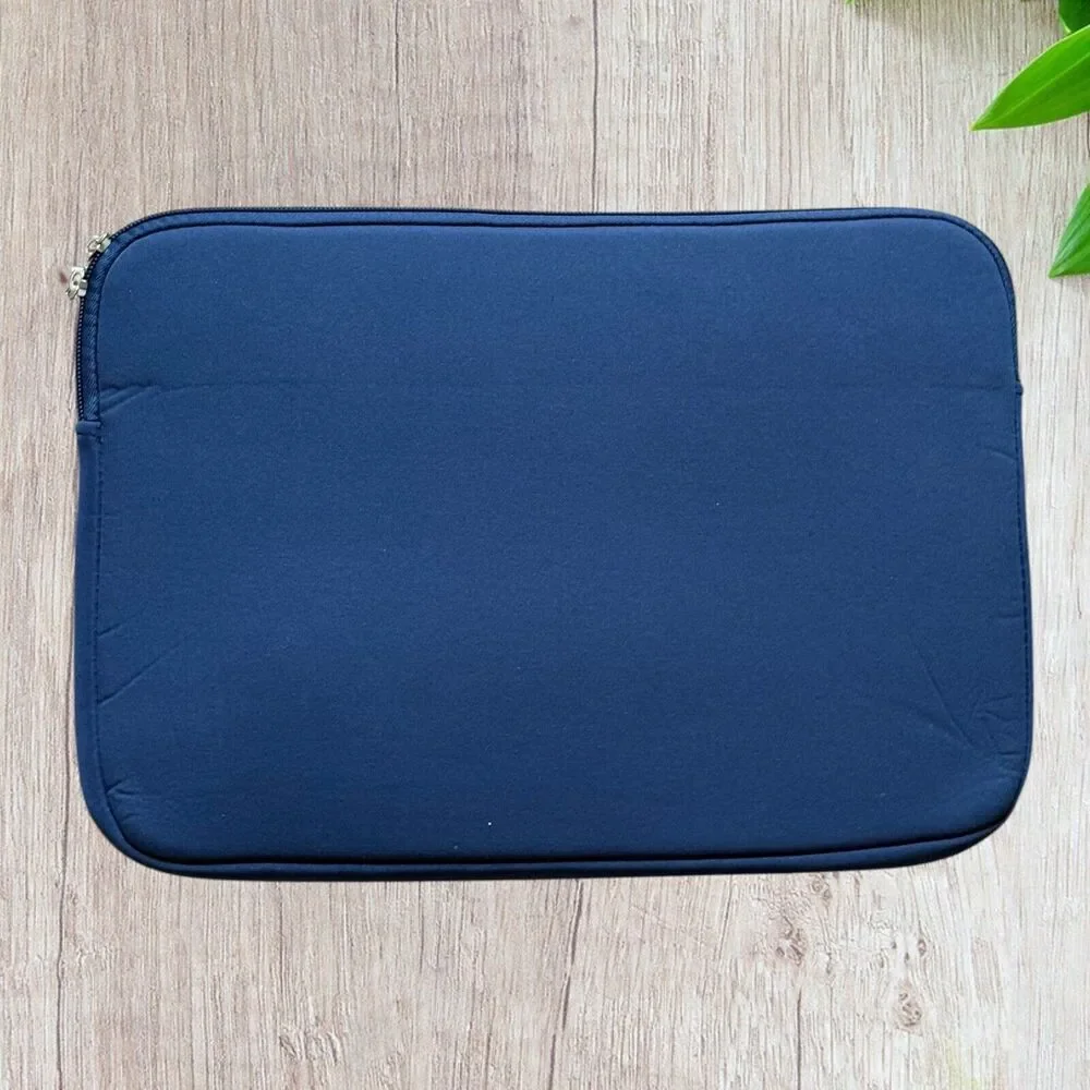 Laptop Sleeve 14” Soft Slim with Double Zipper and front zip pocket Blue